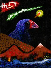 Untitled by Alan Taylor, acrylic on canvasboard, sold Jun 2015