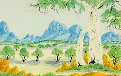 John Landara, Australian Landscape, watercolour