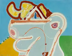 Summer Torso by Pat Hanly, acrylic and enamel on board, offered Apr 2015