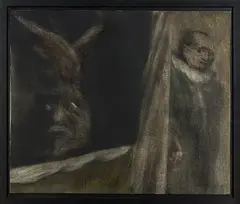 King Lear by Tony Fomison, oil on canvasboard, sold Apr 2015