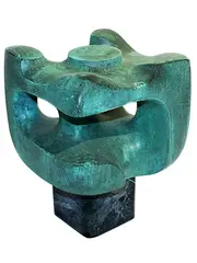 Guy Ngan, Anchor Stone, cast patinated bronze on marble base