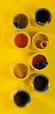 Donald Sinclair Driver, Potted Yellow, found objects and mixed media on board