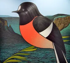 Don Binney, Katoomba Fatbird, oil and acrylic on board