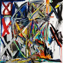 Allen Maddox, Untitled, acrylic and metallic paint on canvas