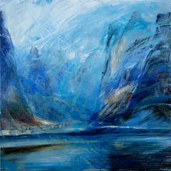 John Papas, Lijiang Journey, oil on canvas mounted to board