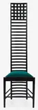 Hill house chair by Charles Rennie Mackintosh for Cassina, ebonised ash-wood frame with green upholstered seat, sold Mar 2015