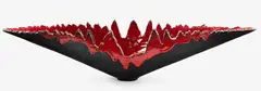 Inverted volcano by Len Castle, moulded earthenware with matt black exterior and interior red lava glaze, sold Mar 2015