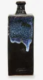 Len Castle, Large bottle vase, with jun type glaze poured over tenmoku