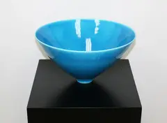 Graham Ambrose, Large conical bowl, with blue glaze
