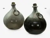 Lawrence Ewing, Bottle vase, with grey crackle type glaze, original cork stopper and rope handle