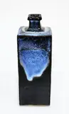 Len Castle, Bottle vase, with jun type glaze over poured tenmoku