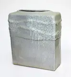David Shearer, Large slab vase, with white crackle glaze