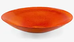 Large porcelain bowl by Graham Ambrose, with rich orange sun glaze, sold Mar 2015