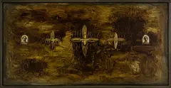 Untitled by Peter Cleverley, oil on hardboard, sold Feb 2015