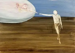 Untitled by John Walsh, oil on paper, sold Feb 2015