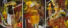 Lily Laita, Knowledge Led Economy, acrylic on canvas, triptych