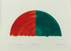 Response by Gretchen Albrecht, colour lithograph, 1/45, sold Feb 2015