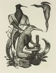 Untitled by Bill Hammond, lithograph, A/P, sold Feb 2015