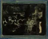 Michael Ayrton Ra, Deep Blue Contained, watercolour on paper laid onto board