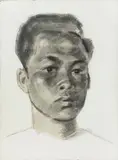 Untitled – Portrait of a Boy by Theodorus Johannes Schoon, charcoal and gouache on paper, offered Feb 2015