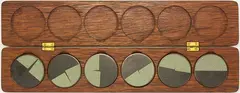 Untitled (Coins) by John Edgar, argillite and copper in wooden case, offered Feb 2015