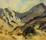 Margaret Rhodes, Weka Pass, watercolour