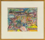 Jeffrey Harris, Untitled – Family, pastel on paper