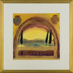 Alison Ryde, Archscape, yellow, watercolour on paper