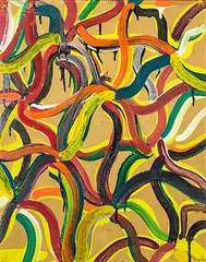 Abstract by Allen Maddox, oil on board, sold Feb 2015