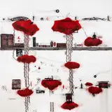 John Pule, Malamalega, ink and acrylic on canvas