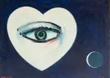 Pat Hanly, Lunar Lover II, oil and acrylic on board