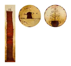 Shane Cotton, 100 Revolutions, oil on board, three panels