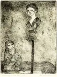 Betty Beadle, Drawing on the Past, softground etching, 1/25