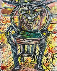 Philip Clairmont, Untitled (Chair), watercolour and gouache on card