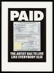 PAID by Billy Apple, screenprint and infringement notice, sold Oct 2014
