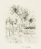 Andre Dunoyer de Segoznac, Jardin Fleur, etching, 1930