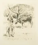 Andre Dunoyer de Segoznac, Untitled from the Georgics of Virgil, etching