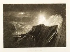 Angels Guarding Paradise from John Milton’s Paradise Lost by John Martin, mezzotint with etching and drypoint, 1824 – 1825, sold Oct 2014