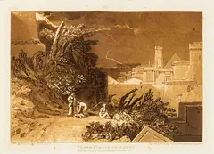 J. M. W. Turner, Tenth Plaque of Egypt, mezzotint and etching, 1816 (engraved by William Say)