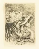Le Chapeau Épinglé (La Fille de Berthe Morisot et sa Cousine) by Pierre-Auguste Renoir, etching circa 1894, sold Oct 2014