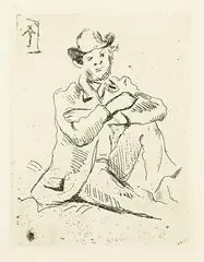 Paul Cézanne, Guillaumino au Pendu, drypoint etching
