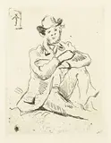 Paul Cézanne, Guillaumino au Pendu, drypoint etching