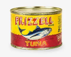 Tuna by Dick Frizzell, tuna can with screenprinted label, sold Oct 2014