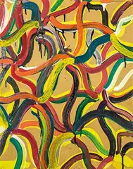 Abstract by Allen Maddox, oil on board, offered Oct 2014