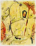 Philip Clairmont, Untitled (dressing table mirror), mixed media on paper