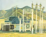 Colin Vernon Wheeler, Substation at Omarama, No. 2, oil on canvasboard