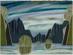 Marilynn Webb, Going through Fiordland, watercolour and pastel on paper