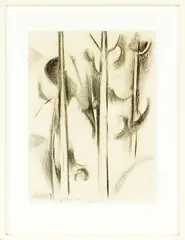 Kauri by Colin McCahon, charcoal on paper, offered Aug 2014