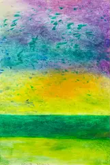 Colin McCahon, Helensville, watercolour and pastel on paper