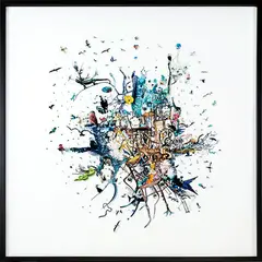 Peter Madden, Come Together, found images and Perspex, 2007